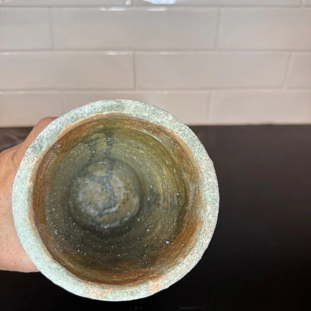 47th & Main Decorative Vase Home Decor 9.5in Green Orange Weathered BMR433
